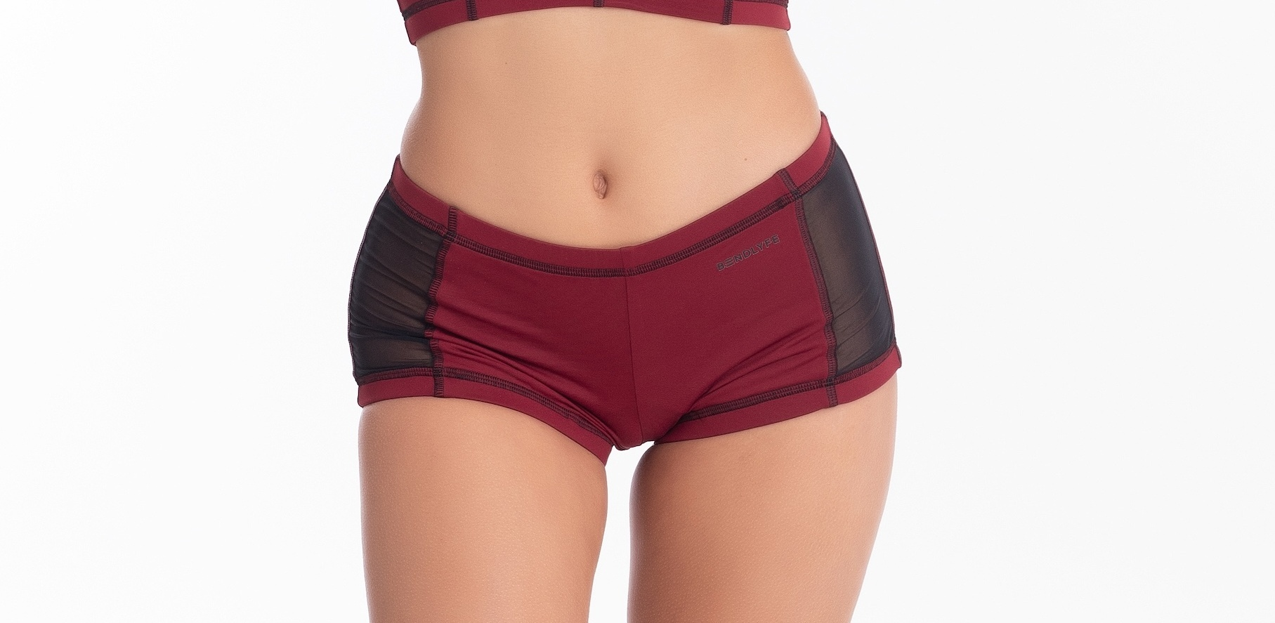 Komplet do pole dance - top Arm + majtki + Burgundy