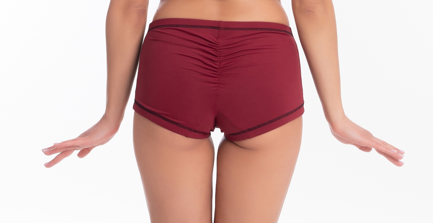 Komplet do pole dance - top Arm + majtki + Burgundy